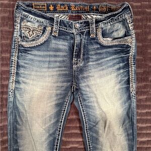 Rock Revival Distressed Blue Skinny Jeans